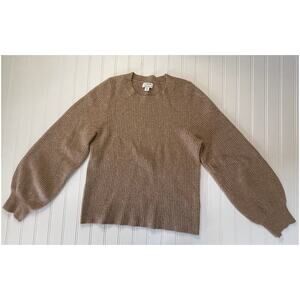 J Crew Balloon Sleeve Wool Blend Crew Neck Sweater Extra Soft Size Womens Medium